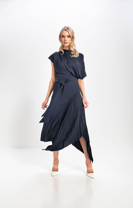 Kevan Jon Mila Pleat Knee Navy