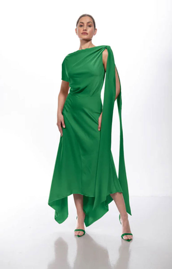 Kevan Jon Didi Drape Knee Emerald Green