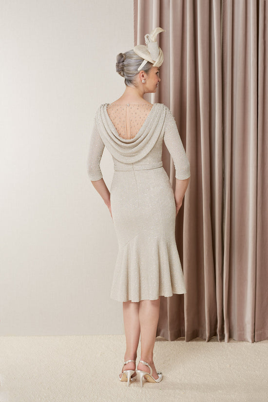Load image into Gallery viewer, John Charles 27037- Oyster Fluted Dress
