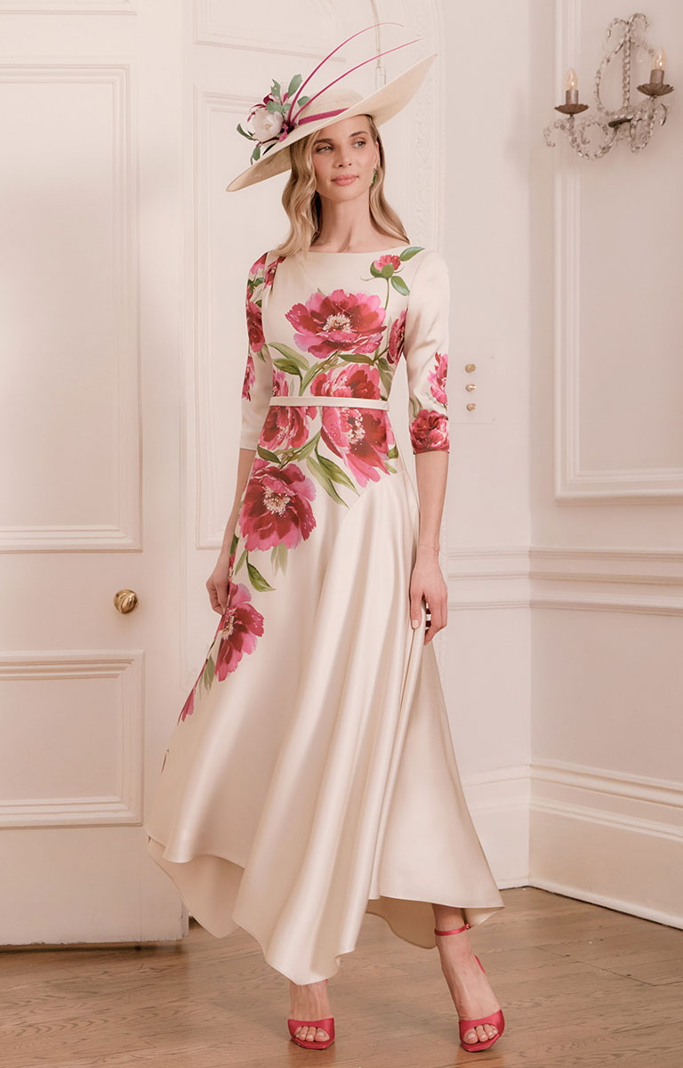 John Charles 66798 - Ecru / Peony Dress
