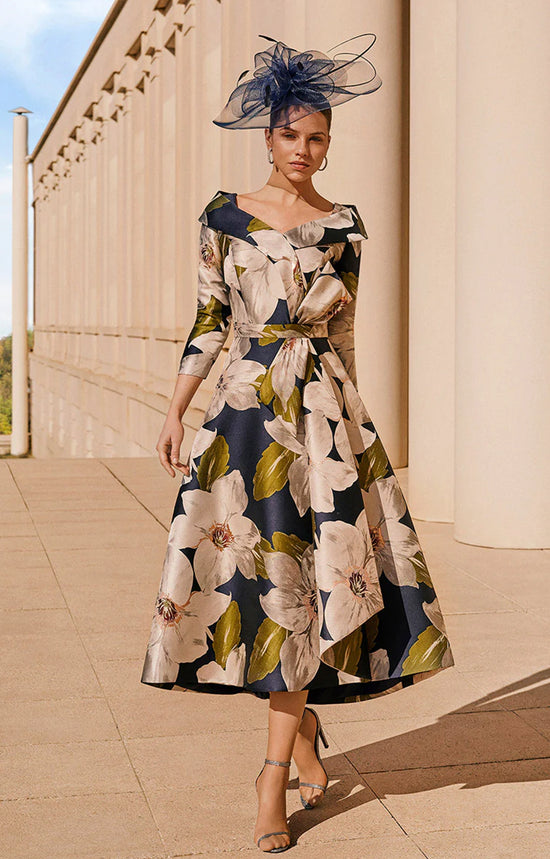 Couture Club by Rosa Clara 7G167 - Navy and Blush Print